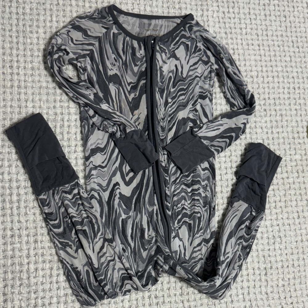 Little Sleepies Gray and Black Marble Onesie